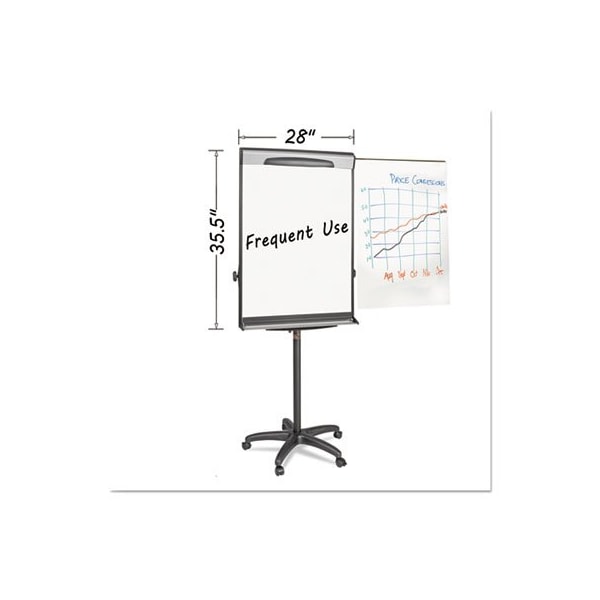 Bi-Silque MasterVisi, Tripod Extension Bar Magnetic Dry-Erase Easel, 69in To 78in High, Black/silver EA48062119 - main